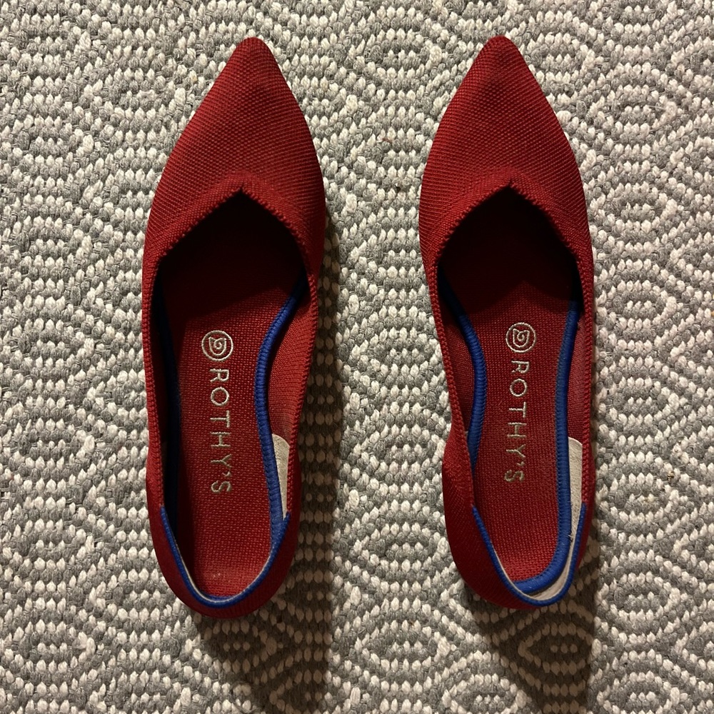Rothy’s size 9 chili red “the point” flats